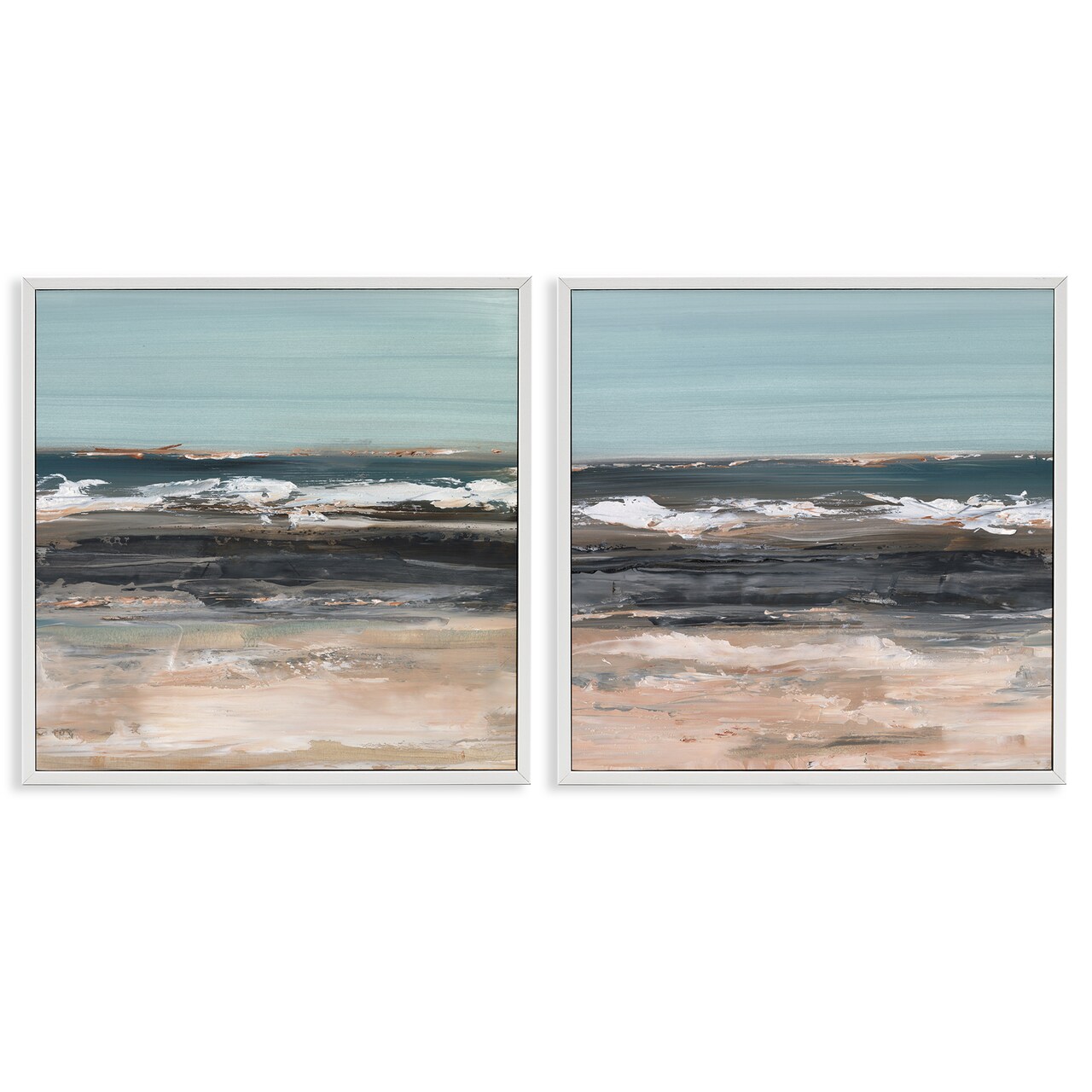Stupell Industries Summer Waves Abstract 2pc Framed Giclee Wall Art Set Design by Ethan Harper
